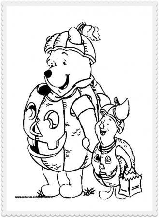 Free Kids Coloring: Winnie the Pooh in Halloween coloring