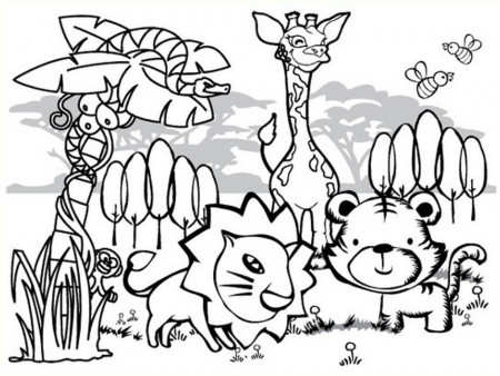 Animal Coloring SonQuest Rainforest Coloring Mural 0607135015949 