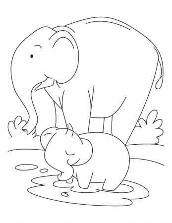 Elephant and Baby Elephant coloring pages | Download Free Elephant 