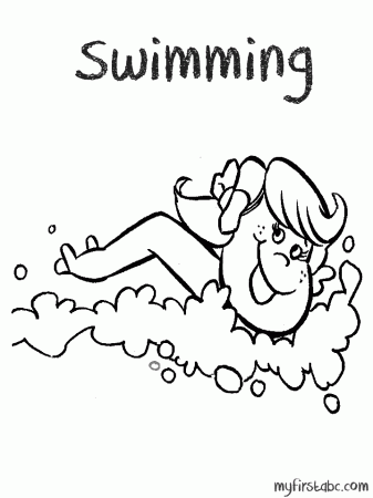 Swimming Coloring Page - My First ABC