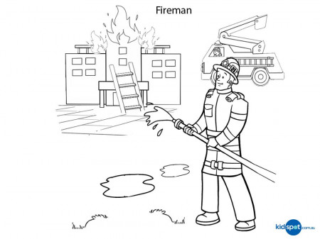 Fireman - Colouring Pages - Job