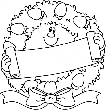 Christmas Wreath Coloring Page | Free coloring pages