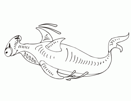 Shark Coloring Page | Hammerhead Shark