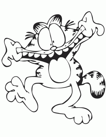 Garfield Making Funny Face Coloring Page | HM Coloring Pages