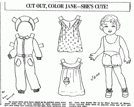 Mostly Paper Dolls January 2012 251076 Cut Out Coloring Pages