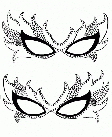 Mardi Gras Masks Coloring Page - Kids Colouring Pages