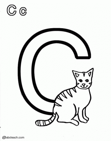 Coloring & Activity Pages: "Cc" Cat Coloring Page
