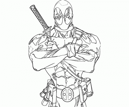3 Deadpool Coloring Page