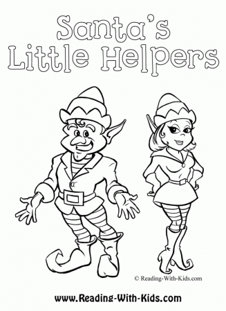 Easy Christmas Elf Elves Coloring Pages | Laptopezine.