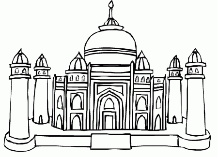 Taj Mahal Coloring Sheet | Inde