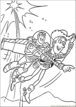 Coloring Pages Sheriff Woody And Buzz Lightyear (Cartoons > Toy 