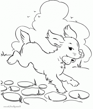 Dog Bite Bone Coloring Page |Dog coloring pages Kids Coloring Day