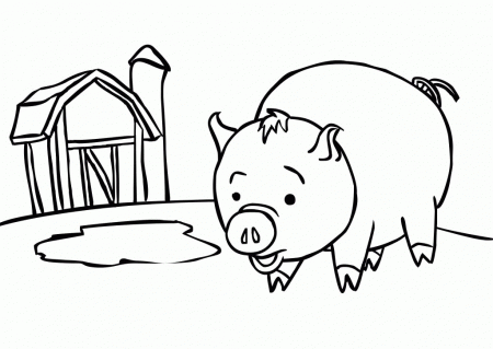 Animal Coloring Pages : Baby Pig Coloring Page Kids Coloring Art