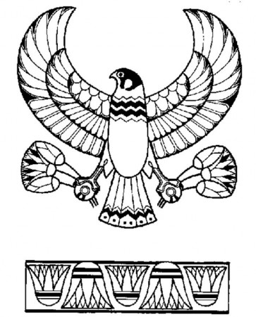 Ancient Egypt Eagle God Horus Emblem Coloring Page: Ancient Egypt 