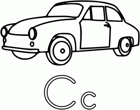 Easy Car coloring pages – Letter C | coloring pages