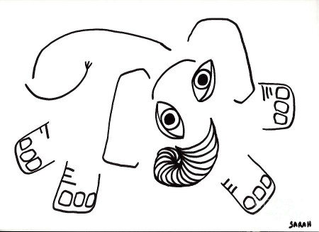 Baby Elephant by Sarah Loft - Baby Elephant Drawing - Baby 