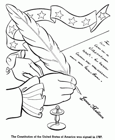 USA-Printables: July Fourth Coloring Pages - US Constitution 