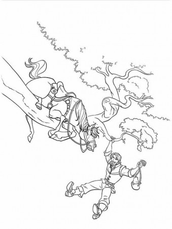 Tangled Coloring Pages For Kids - Tangled Coloring Sheets