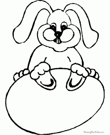 Easter Egg and Bunny Coloring Page for Preschool
