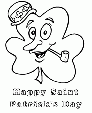 St Patrick's Day Coloring Pages - Shamrock / Happy St Patrick's 