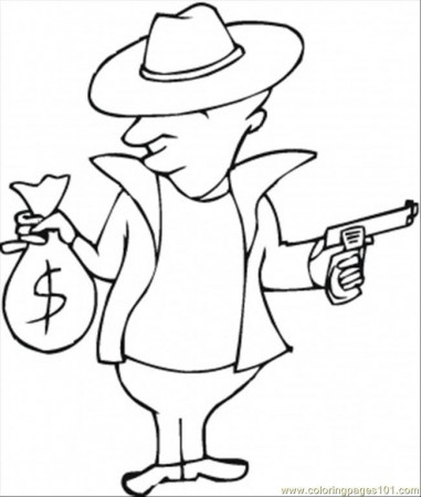 Coloring Pages Guns And Money (Peoples > Mafia) - free printable 