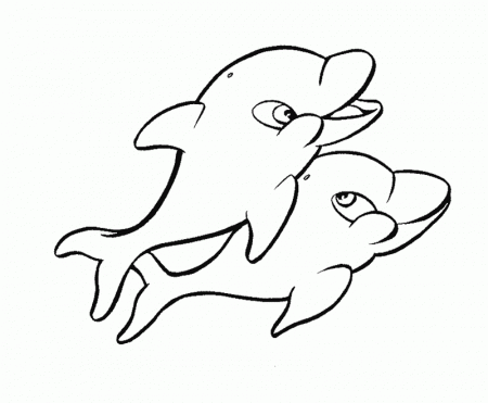 Printable A Pair Of Dolphin Is Happy Coloring Page - Animals 