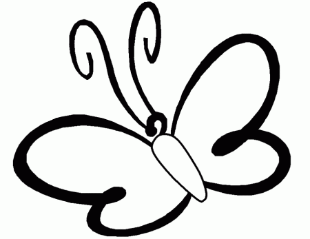 Simple Butterfly Coloring Pages Printables - Butterfly Cartoon 