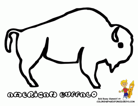 indian with buffalo Colouring Pages (page 2)