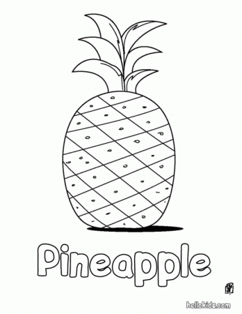 Educational Pineapple Coloring Page Source | Laptopezine.