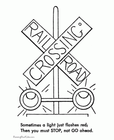 Railroad safety coloring page 017Train Coloring Pages Printable 