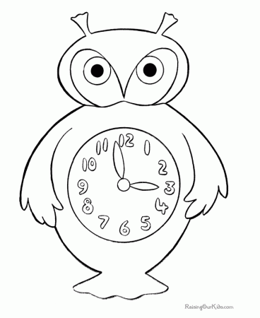 Preschool Coloring Pages Clock | Free Printable Coloring Pages