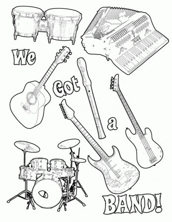 Music Coloring Page : Printable Coloring Book Sheet Online for 