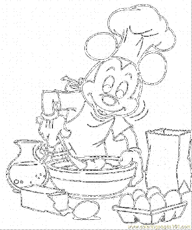 Coloring Pages Mickey Is Cooking (Cartoons > Others) - free 