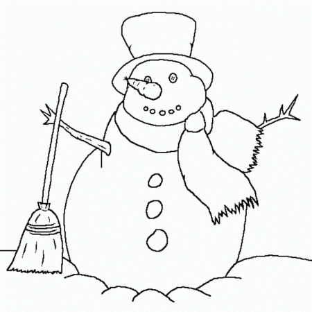 Download Coloring Pages Winter Snowman Carrot Nose Or Print 