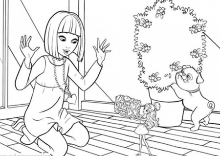 Barbie Flower Thumbelina Coloring Page Coloringplus 122668 