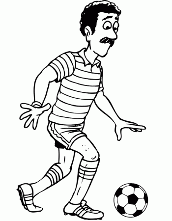 Soccer Coloring Page | Cautious player