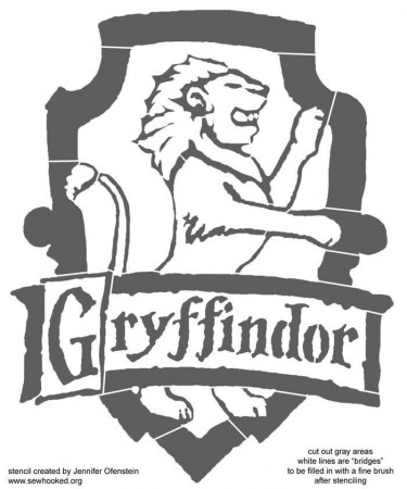 Gryffindor crest stencil
