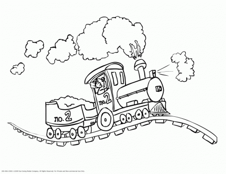 Steam Engine In The Landscape Coloring Page 224107 Steam Engine 