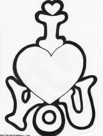 Corazón, tarjeta I love you | Dibujos para colorear