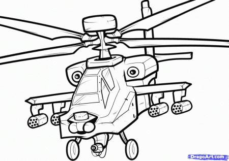 Easy How To Draw An Apache Apache Helicopter Step | Laptopezine.
