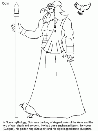 Norway Odin Words Countries Coloring Pages & Coloring Book