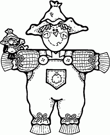Kids Scarecrow Coloring Pages