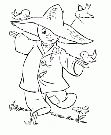 Thanksgiving Coloring Pages - Funny Scarecrow Coloring Page Sheets 