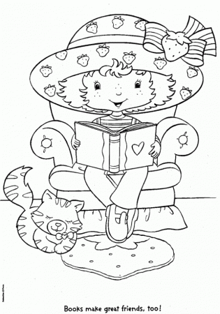 Strawberry shortcake coloring pages: Books Make Good Friends Too 