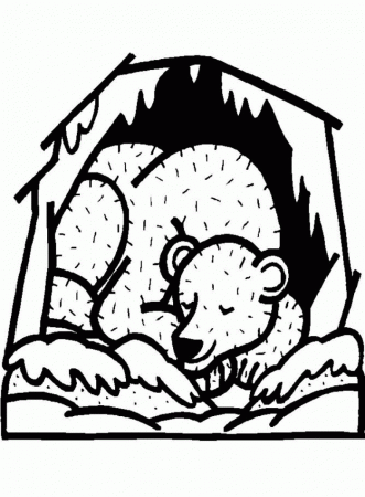 Hibernating Bear Coloring Pages For Kids | 99coloring.com