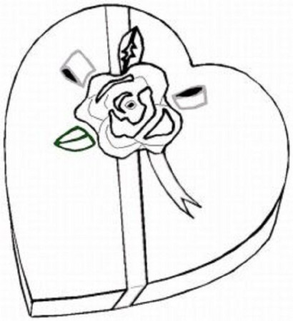 valentine day box coloring pages