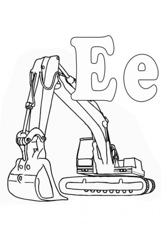 Excavator Alphabet Coloring Pages - Activity Cartoon Coloring 