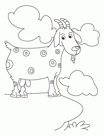 Goat trapped in mountain coloring pages | Download Free Goat 