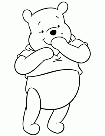 Winnie The Pooh Bear Giggles Coloring Page | Free Printable 