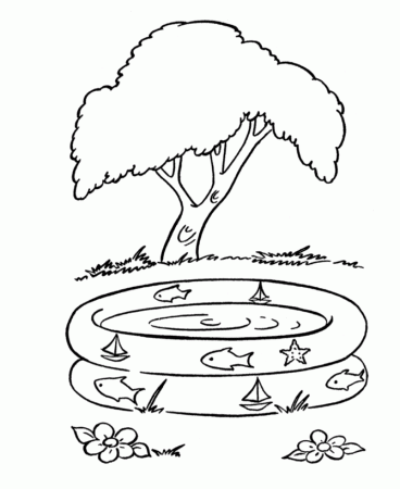 Summer pool coloring pages for kids | Best Coloring Pages